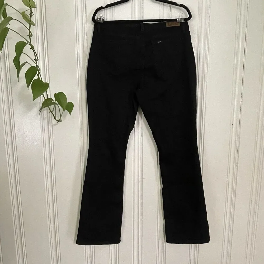 Lee Women Black Mid-Rise Regular Fit 5 Pockets Design Bootcut Jeans Size 12M